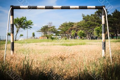 Abandoned soccer field