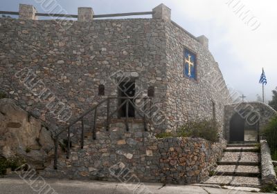 Monastery stone wall and entrance