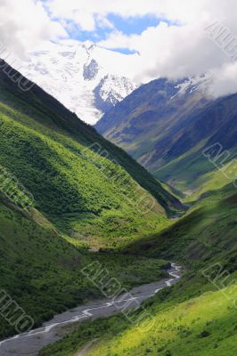 Caucasus mountains Dombai