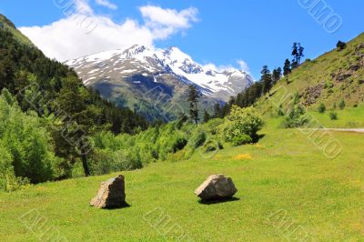 Caucasus mountains Dombai