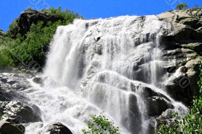 Alibek waterfall. Dombay mountains. The Northern Caucas