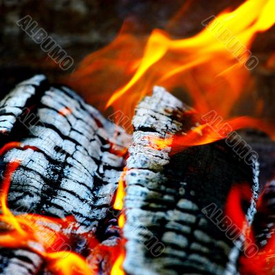 Burning Fireplace