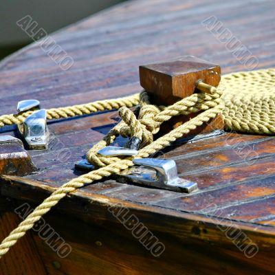 Boat rope on dock