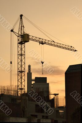Lifting crane in evening Lifting crane in evening