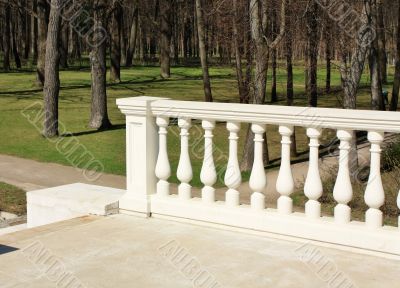 Railings of white marble staircase