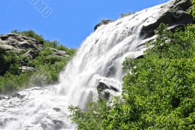 Alibek waterfall. Dombay mountains. The Northern Caucas