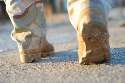soldier boots walking