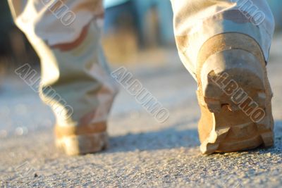soldier boots walking
