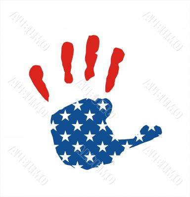 usa flag hand