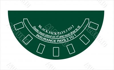 black jack table layout