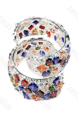 silver bracelet with stones