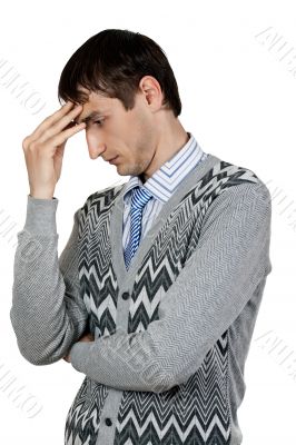 man in the pose of a thinker