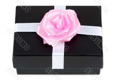 black gift box with bow