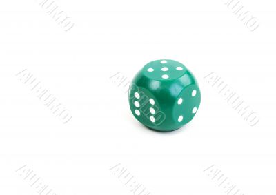 Green plastic dice