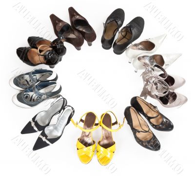 stylish women`s shoes are round