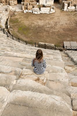 Girl in the amphitheater