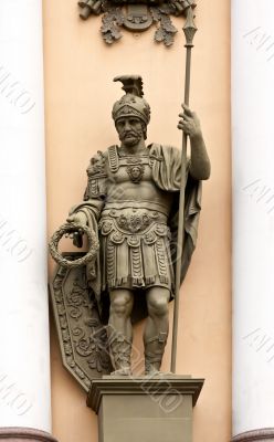 Sculpture war with a spear