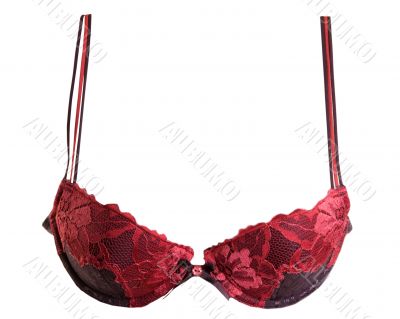 Bra with a red ornament
