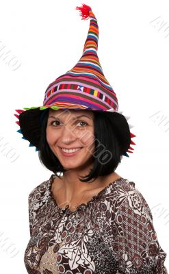portrait of a woman in a colored hat