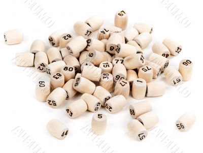 wooden barrels with lotto numbers