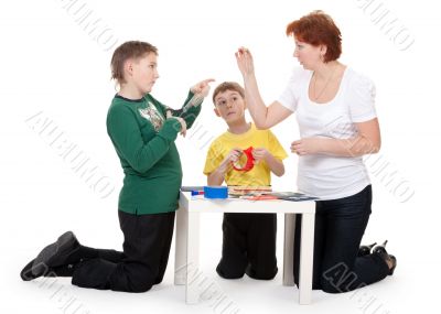 Mother with children