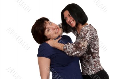 girl strangling a woman