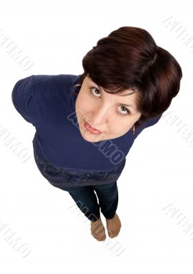 Girl peeks into the frame