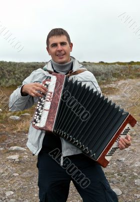 man with an accordion