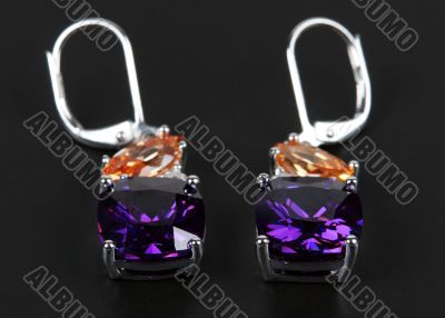 earrings with purple stones