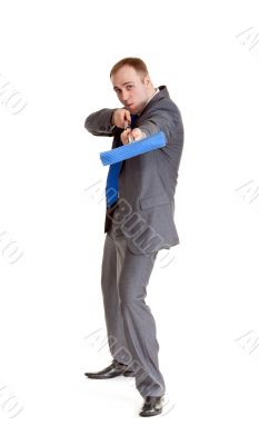 Businessman with a mop