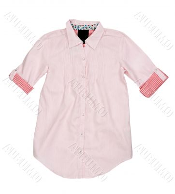 Pink summer shirt with short sleeves