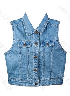 blue denim vest