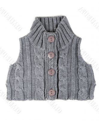 Grey knitted waistcoat