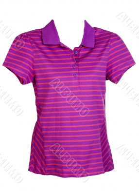 purple striped women`s sports shirt