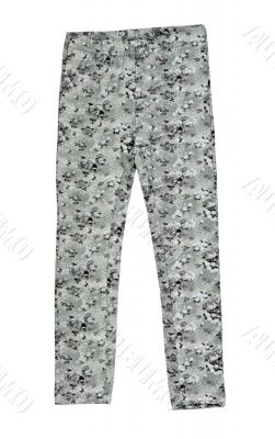 Gray legensy with a floral pattern