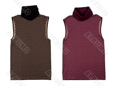 Collage of two women`s blouse with a geometric pattern Collage of two women`s blouse with a geometric pattern