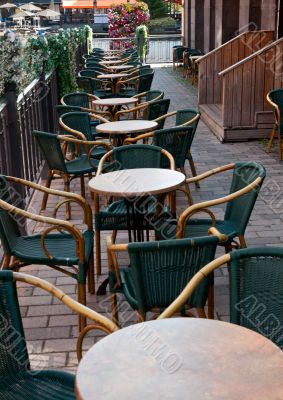empty restaurant on a street