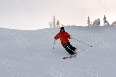 Man skiing
