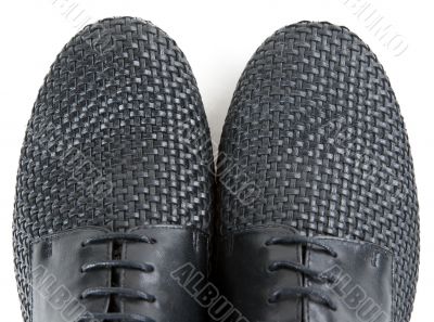 stylish pair of black leather shoes