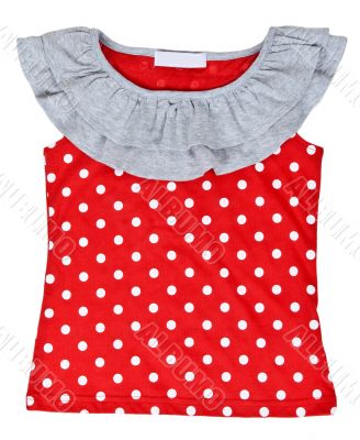 red baby clothes with polka dots