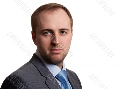 portrait of an unshaven businessman