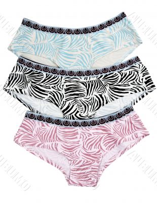 Three striped pants, blue, red and black