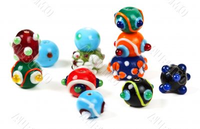 colored glass beads hand