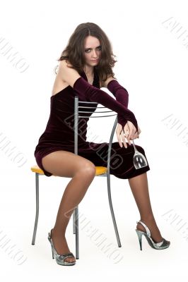 drunk girl on a chair