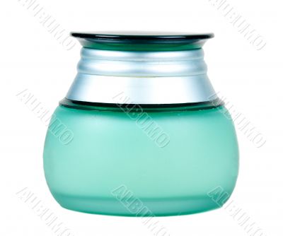 green bank with cosmetic 