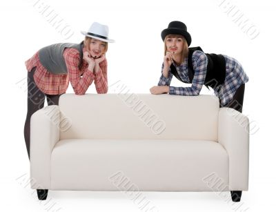 Two girls on the couch