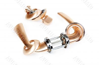 The bronze door handle