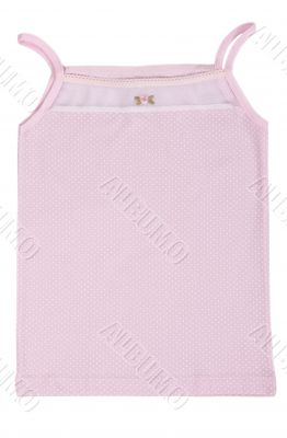 baby pink shirt with polka dots