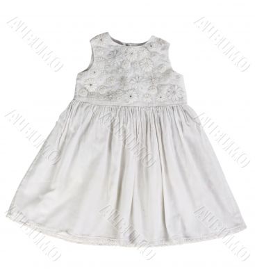Children`s light dress with a floral pattern