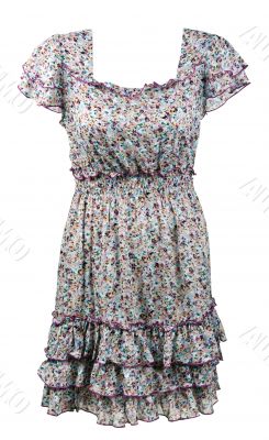 woman`s dress with a floral pattern
